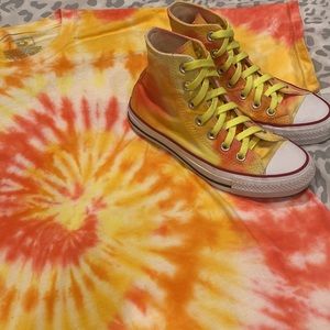 Unisex Converse high top Customs by Dyani Chucks. With matching tee shirt.